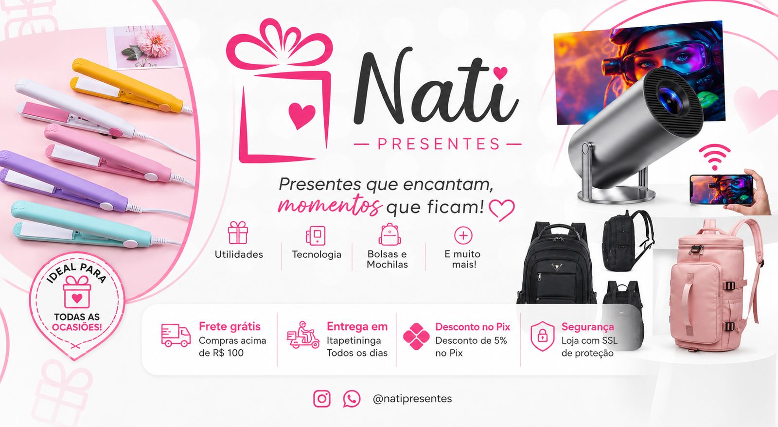 Nati Presentes | Minha Loja Online — Banner promocional